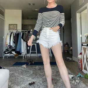 Black striped cashmere sweater